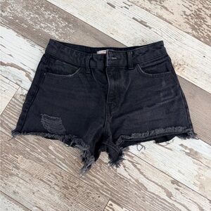 Wrangler Black Frayed Jean Shorts Size 25